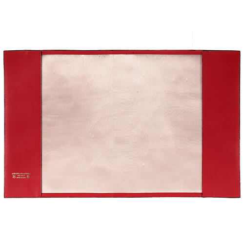 Couverture lectionnaire cuir véritable rouge tranche avec impression or 3