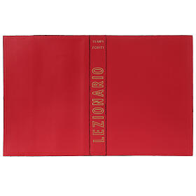 Couverture lectionnaire temps forts rouge cuir véritable impression sur tranche