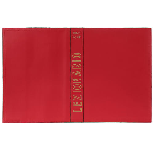 Couverture lectionnaire temps forts rouge cuir véritable impression sur tranche 1