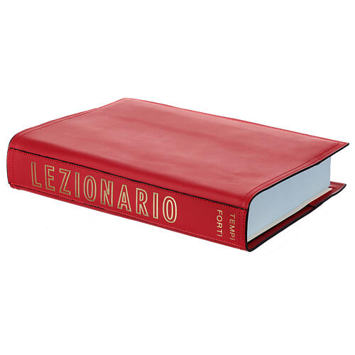 Coprilezionario tempi forti rosso vera pelle stampa dorso 2