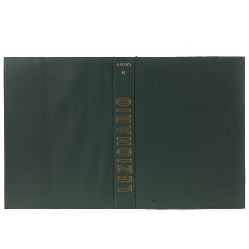 Lectionary cover for year B, green leather, golden print 1