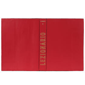 Couverture pour lectionnaire cuire véritable rouge année B impression sur tranche