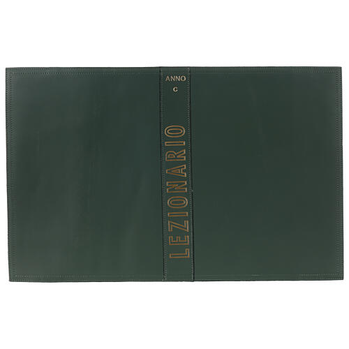 Green leather lectionary cover, year C, print on the spine 1