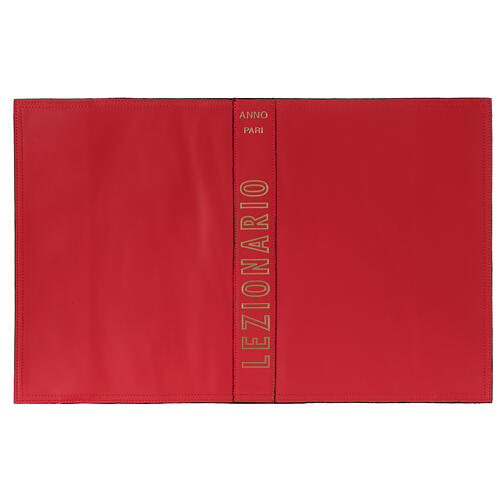 Couverture lectionnaire année paire rouge cuire véritable impression or 1