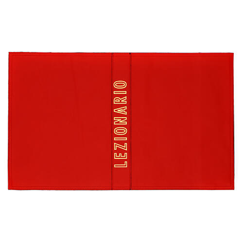 Capa lecionário couro verdadeiro vermelho lombada letras douradas 1