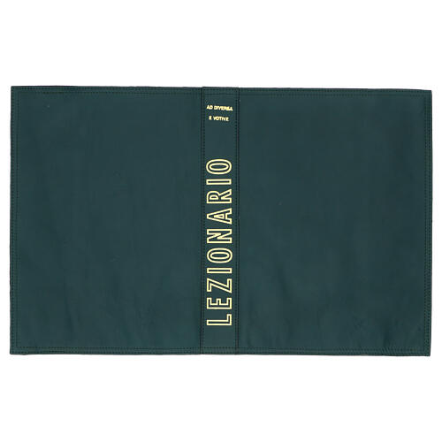 Custodia lezionario Ad Diversa e Votive vera pelle verde 1