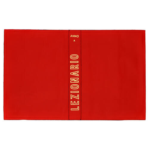 Year A lectionary cover in real red leather with gold lettering 1