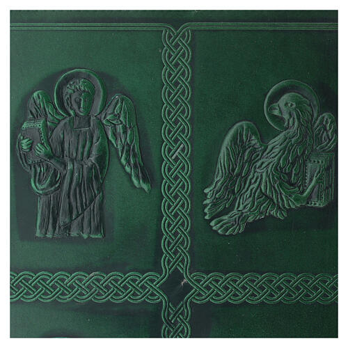 Couverture lectionnaire cuir relief vert 4 évangélistes 2