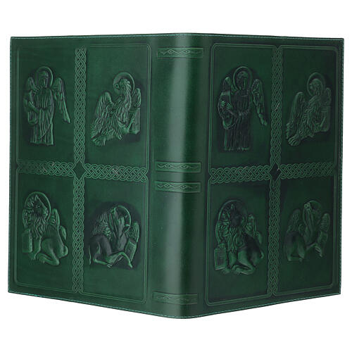 Copri lezionario pelle rilievo verde 4 evangelisti 4