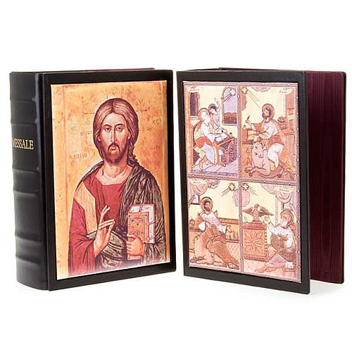 Leather and fabric Roman Missal book cover 1