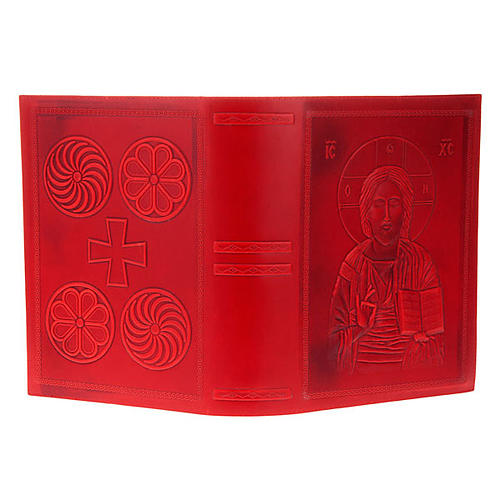 Missal cover in real red leather, Pantocrator 4