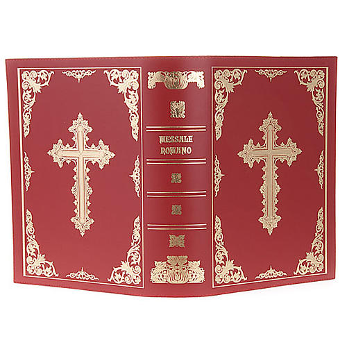 Missal cover in real leather with golden cross 2