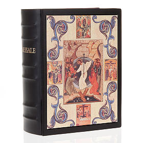 Custodie per messali e benedizionali: Coprimessale vera pelle Resurrezione