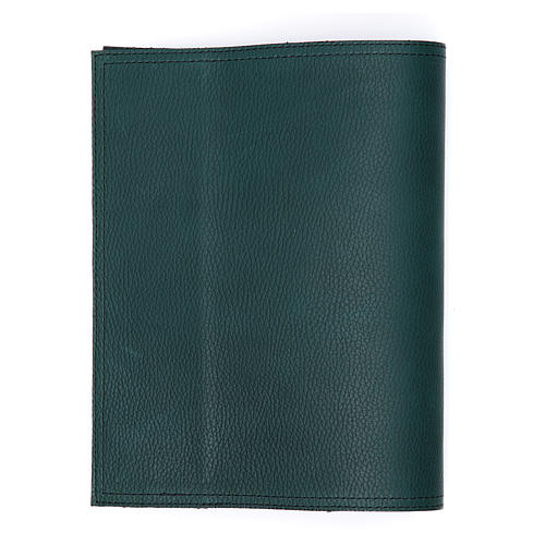 Cover for missal in green leather with alpha and omega, small 2