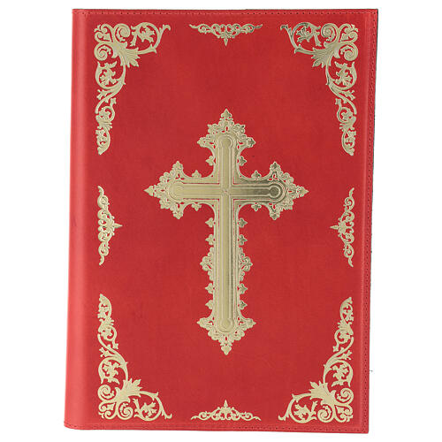 Roter Gebetbuch-Einband fűr Messbuch aus Echtleder, III. Ausgabe 1
