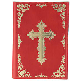 Capa Orações Missal III ed. couro verdadeiro vermelho
