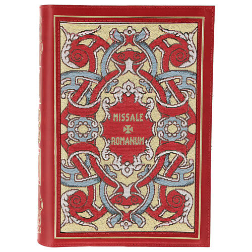 Missal cover III edition in red leather and fabric 1