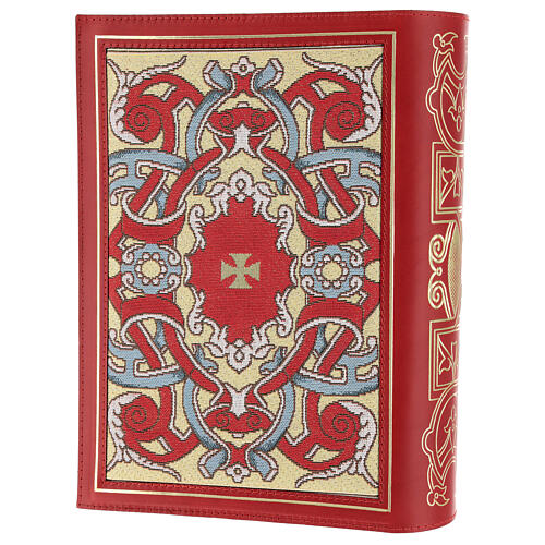 Missal cover III edition in red leather and fabric 2