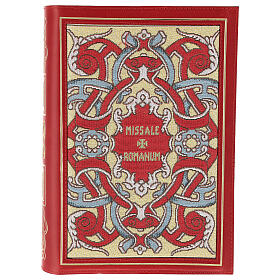 Capa Missal III edição em couro vermelho e tecido