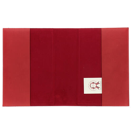 Couverture en cuir rouge tissu Missel III édition 4