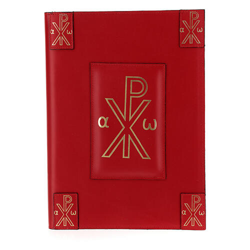 Einband aus rotem Echtleder fűr rőmisches Messbuch und XP, III. Ausgabe 1