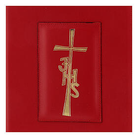 Couverture cuir véritable rouge IHS pour Missel Romain III ÉDITION