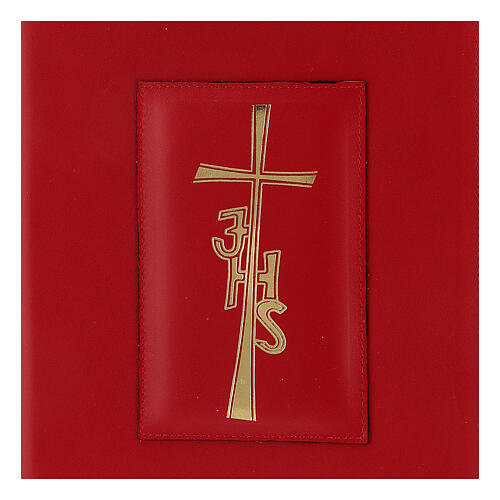 Roman Missal cover III EDITION red leather IHS 2