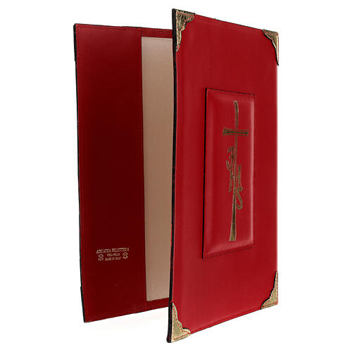 Roman Missal cover III EDITION red leather IHS 4
