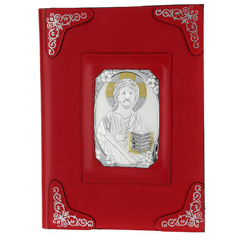 Capa couro verdadeiro vermelho Jesus para Missel Romano III EDIÇÃO 1