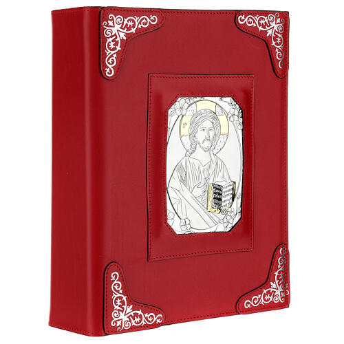 Capa couro verdadeiro vermelho Jesus para Missel Romano III EDIÇÃO 3