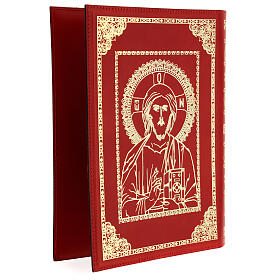 Missal cover III edition in real red leather Christ Pantocrator