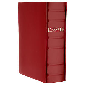 Missal cover III Vatican edition red with Alpha Omega print in real leather