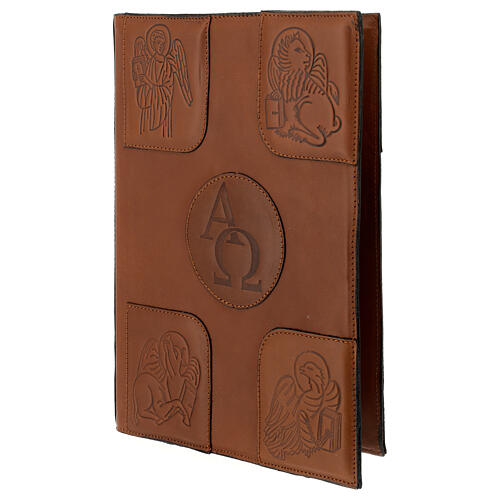 Roman Missal Cover III edition Alpha Omega brown leather 4