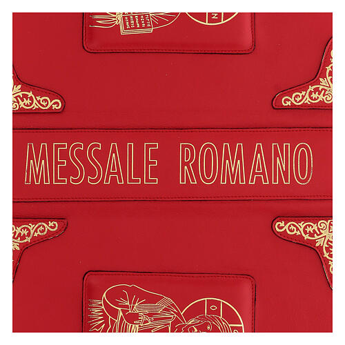 Cover for Messale Romano III edition Christ Pantocrator red real leather 28x20 cm 2