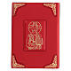 Capa de Missal Romano III edição Cristo Pantocrator couro vermelho 28x20 cm s5
