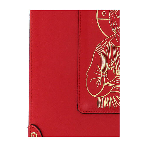Cover Roman Missal III edition Christ Pantocrator in real red leather 3