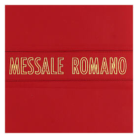 Capa de Missal Romano III edição couro verdadeiro vermelho 28x20 cm