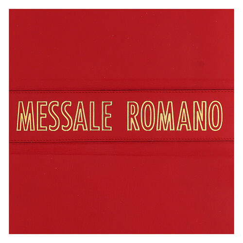 Capa de Missal Romano III edição couro verdadeiro vermelho 28x20 cm 2