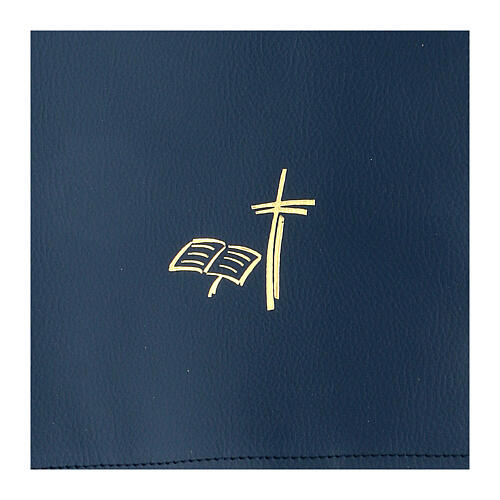Messbuch-Einband aus blauem Kunstleder mit Kreuz und Buch, III. Ausgabe 2