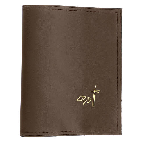 Third Edition Missal cover book cross brown faux leather 28x20 1