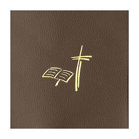 Copri Messale III edizione libro croce similpelle marrone