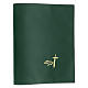 Third Edition Missal cover book cross green faux leather 28x20 s1