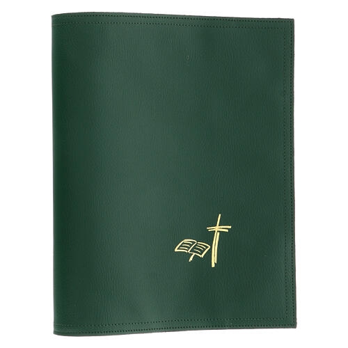 Capa Missal III edição livro cruz imitação de couro verde 1