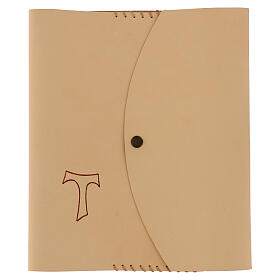 Custodia cuoio Messale III ed. decoro Tau San Francesco 25x20x5 cm