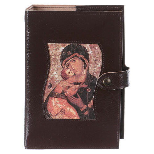 Einband fűr die Studiumbibel aus Leder mit Madonna und Jesuskind 1