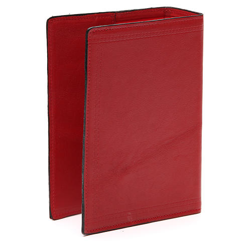 Couverture Bible Jérusalem IHS croix cuir rouge 3