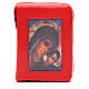Roter Einband fűr die Bibel von Jerusalem mit Madonna von Kiko und Reißverschluss s1
