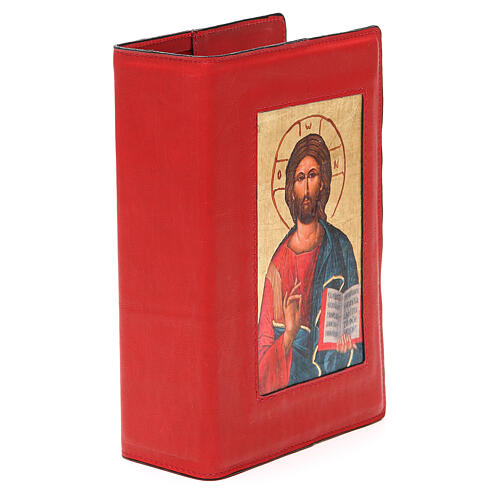 Einband fűr die Bibel von Jerusalem aus rotem Leder mit Pantokrator-Piktographie 4