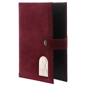 Custodie Bibbia Gerusalemme: Custodia Bibbia Gerusalemme pelle scamosciata bordeaux