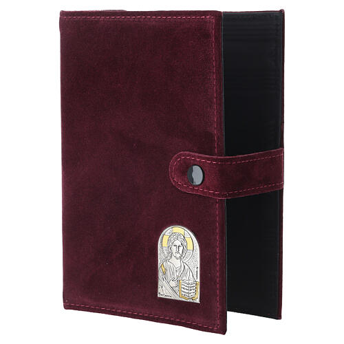 Custodia Bibbia Gerusalemme pelle scamosciata bordeaux 2